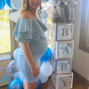 Light Blue Maternity Formal Dress